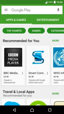 Press the search field.