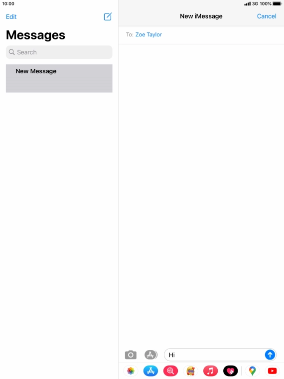 Press the send icon. Press the send icon.