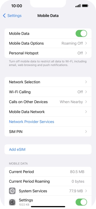 The total data usage is displayed next to Current Period.