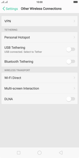 Press Personal Hotspot.