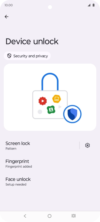 Press Screen lock and key in the additional phone lock code you created earlier.