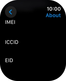 Your Apple Watch EID number is displayed below EID.
