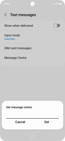 Key in +61415011501 and press Set.