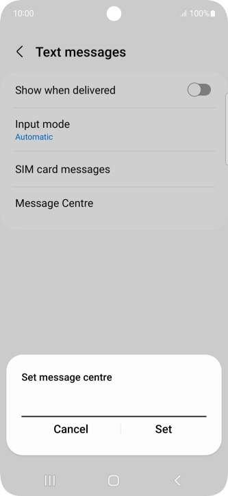 Key in +61415011501 and press Set.