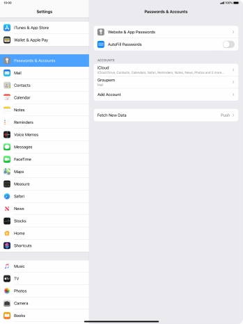 Press the name of the email account you've just set up.