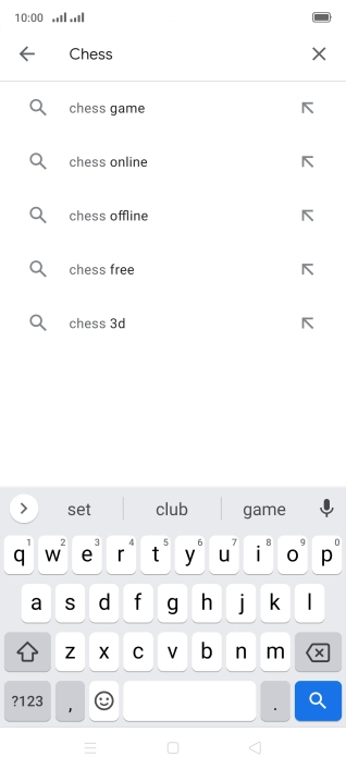 Key in the name or subject of the required app and press the search icon.