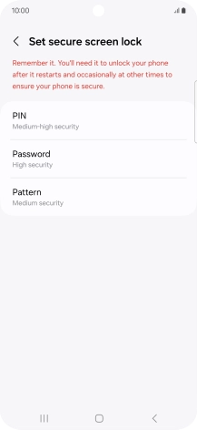 Press the required phone lock code and follow the instructions on the screen to create an additional phone lock code.