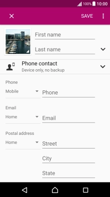 Press First name and key in the first name.