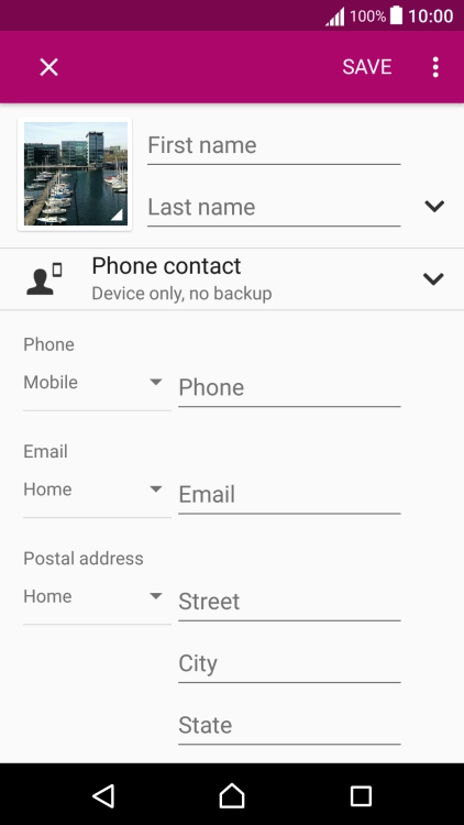 Press First name and key in the first name.