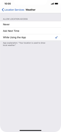 Press the required setting to turn the function on or off.