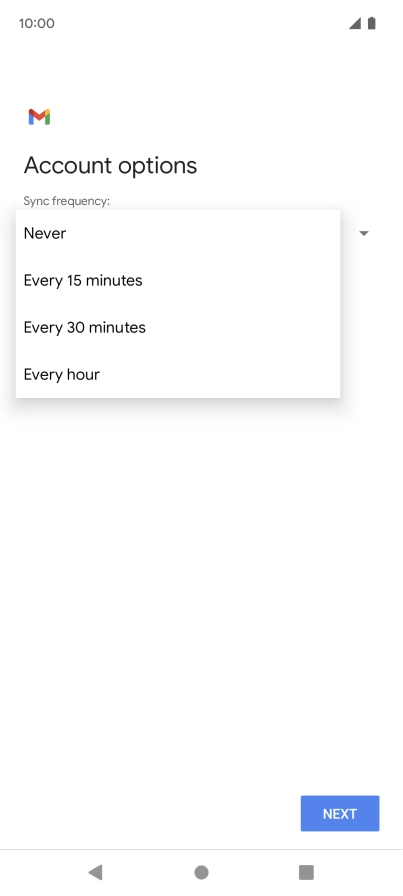 Press the required setting.