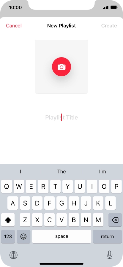 Press the text input field and key in a name for the playlist.