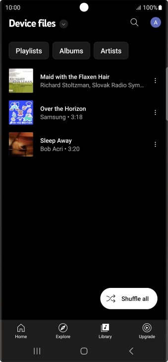 Press the required audio file.