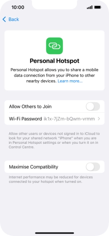 Press Wi-Fi Password and key in the required password.