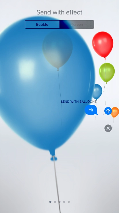 Press the send icon when you've selected the required effect for your iMessage.