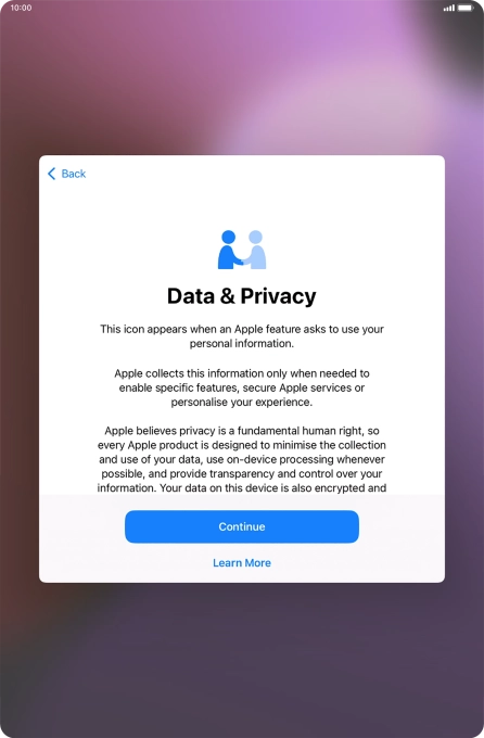 Press Continue. Press Continue.