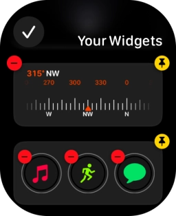 Press the pin widget icon on the required widget to pin it to the top of the stack. Press the pin widget icon on the required widget to pin it to the top of the stack.