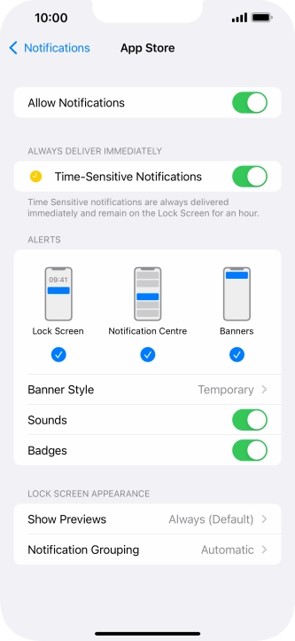 Press the indicator next to 