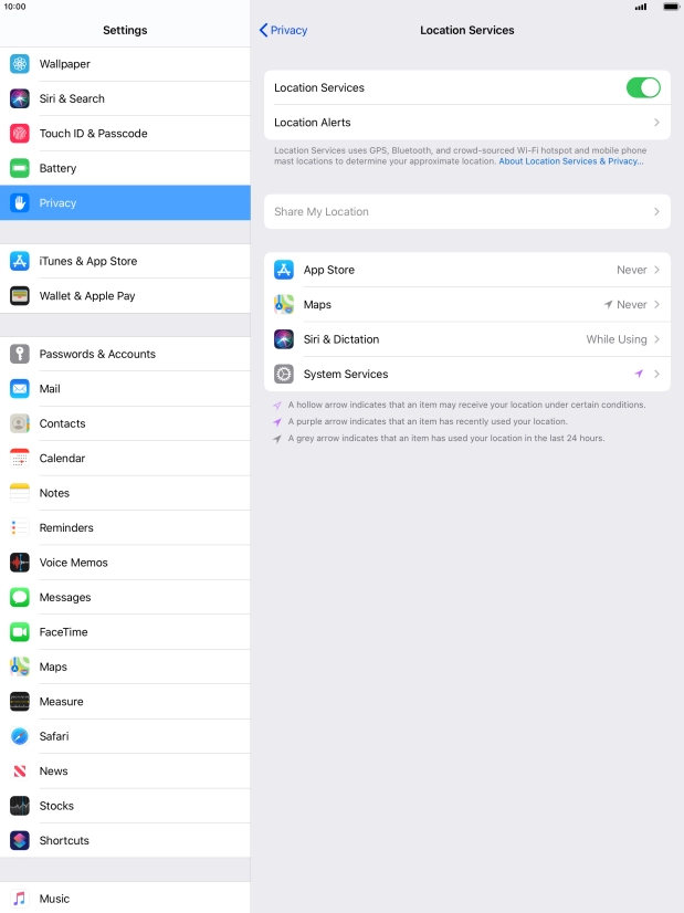 Press the required application. Press the required application.
