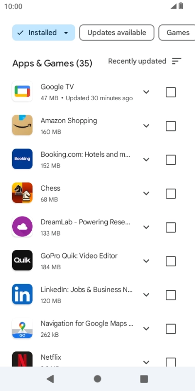 Press the required app.