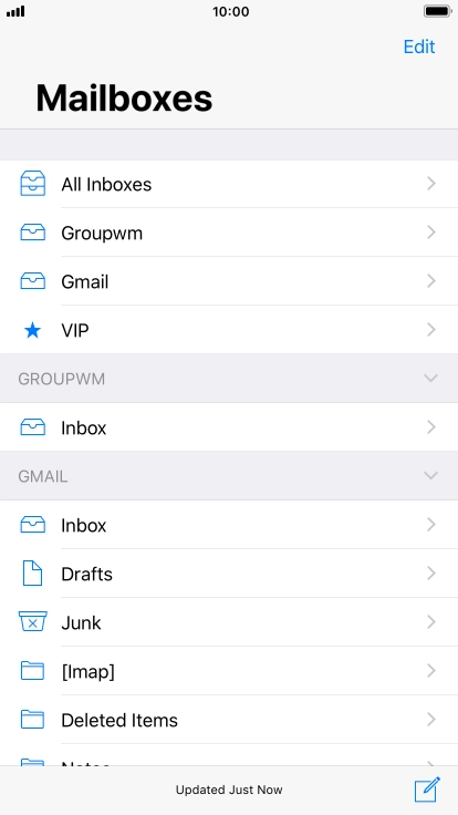 Press the required email account.