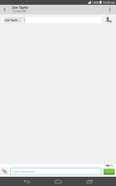 Press the text input field and write the text for your picture message.