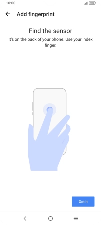 Follow the instructions on the screen to create the phone lock code using your fingerprint.