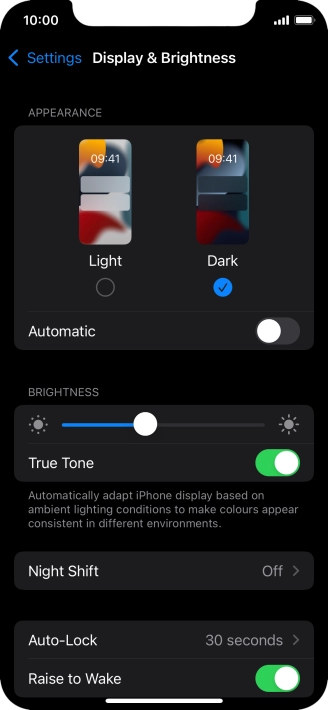 Press the indicator next to 