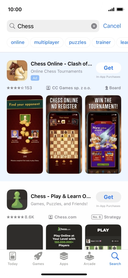 Press the required app.