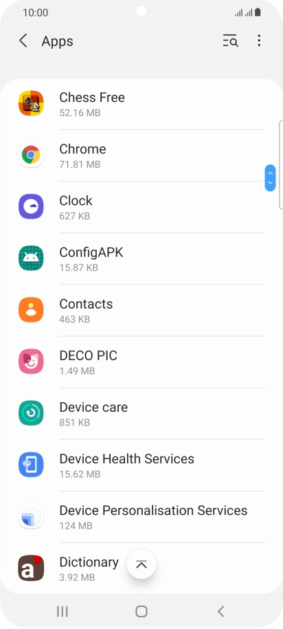 Press the required app.
