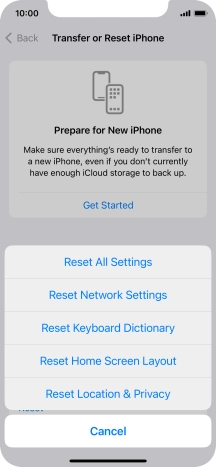 Press Reset All Settings.