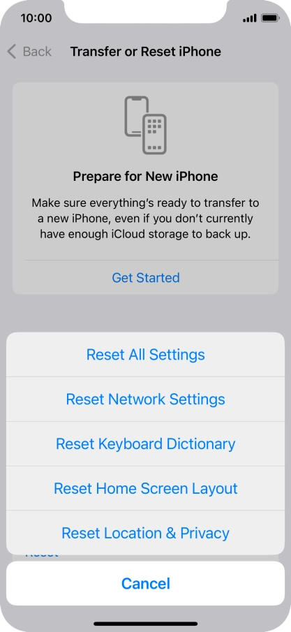 Press Reset All Settings.