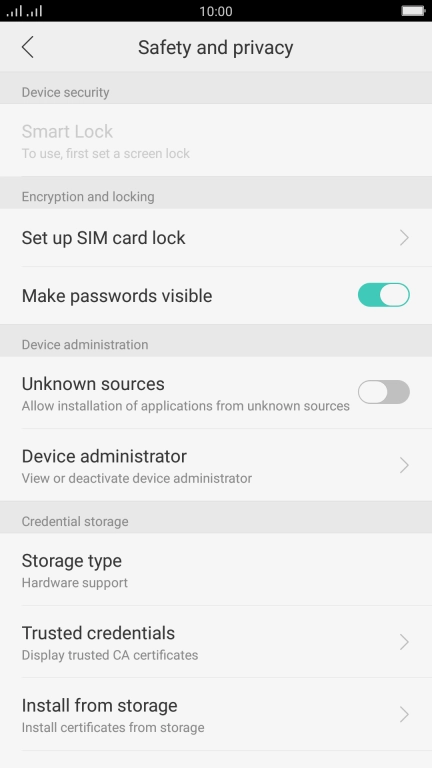 Press Set up SIM card lock.