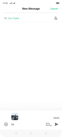 Press the send icon when you've finished your picture message.