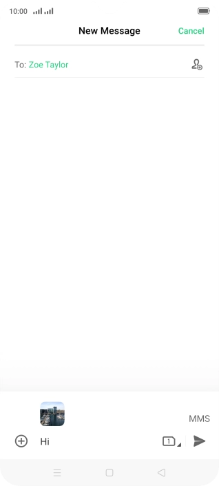 Press the send icon when you've finished your picture message.