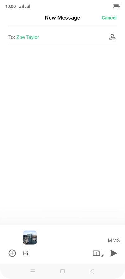 Press the send icon when you've finished your picture message.