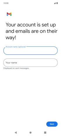 Press Your name and key in the required sender name.