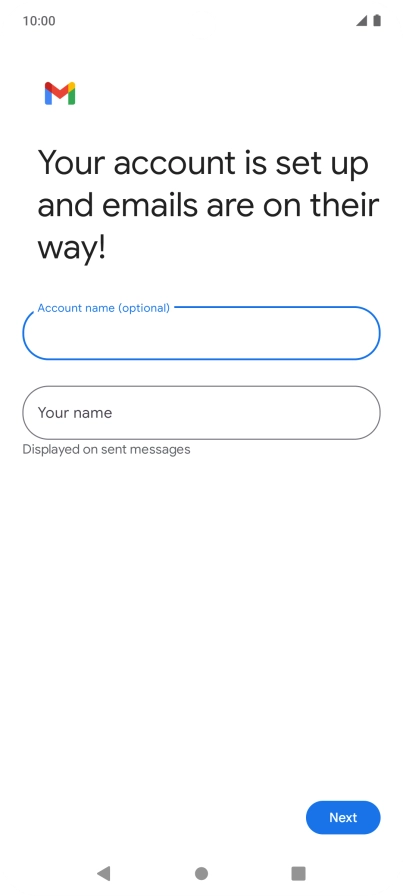 Press Your name and key in the required sender name.