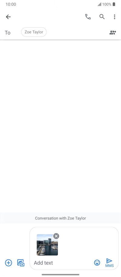 Press the send icon when you've finished your picture message.