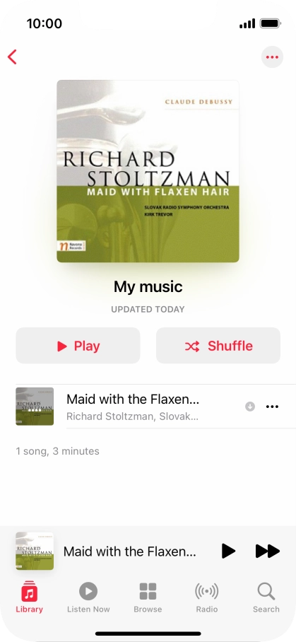 Press the song title.