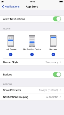 Press the indicator next to 