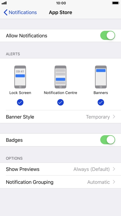 Press the indicator next to 