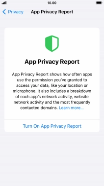 Press Turn On App Privacy Report to turn on the function.