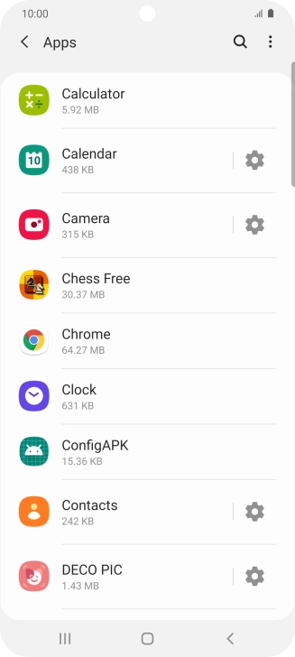 Press the required app.