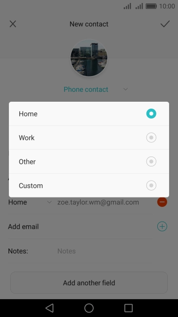 Press the required email type.