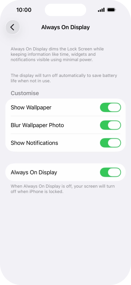 Press the indicator next to 