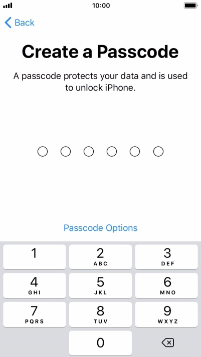 Press Passcode Options.