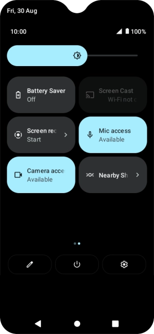 Press the low power mode icon to turn on the function.