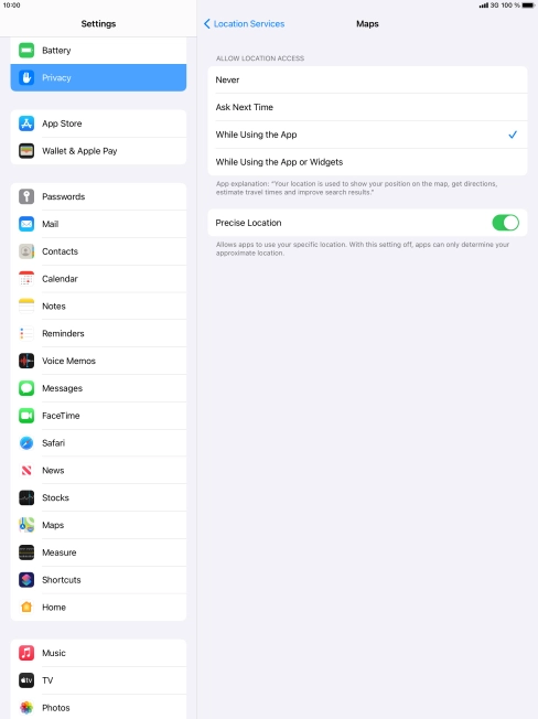 Press the required setting to turn the function on or off. Press the required setting to turn the function on or off.