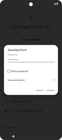 Key in the password for the Wi-Fi network and press Connect.
